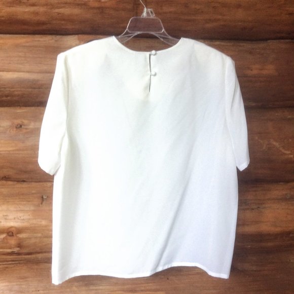 Laura Scott NWOT Vintage White Floral Embroidered Cottagecore Blouse Size XL - Picture 2 of 7